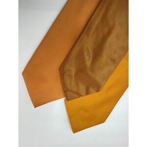 VTG ASSORTED LOT OF 3 - Bright Orange Silk Ties Made in Italy